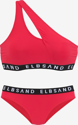 Elbsand Bustier Bikini in Rood: voorkant