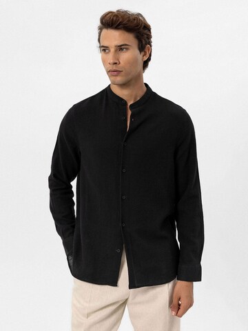 Antioch Regular fit Overhemd 'Italo' in Zwart: voorkant