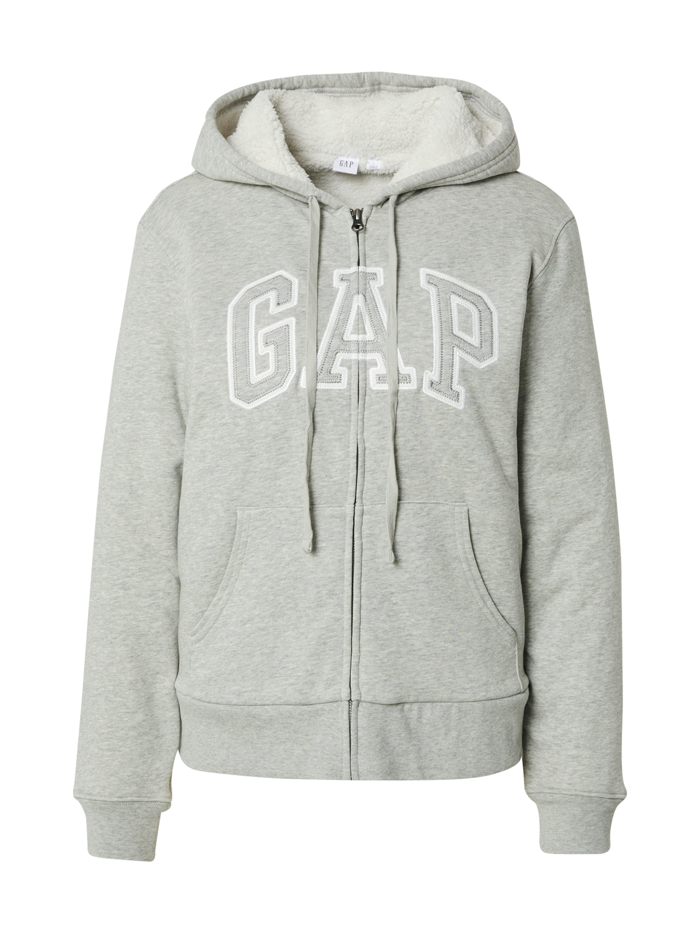 GAP Кофта на молнии 'HERITAGE' в Серый: спереди