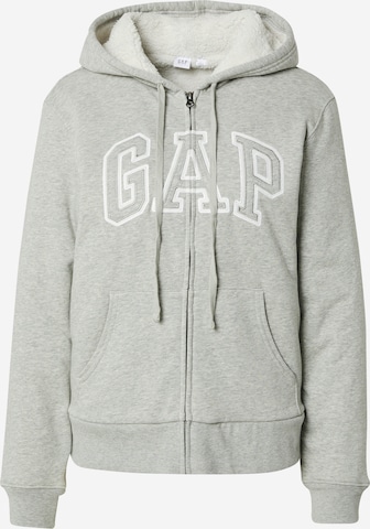 GAP Кофта на молнии 'HERITAGE' в Серый: спереди
