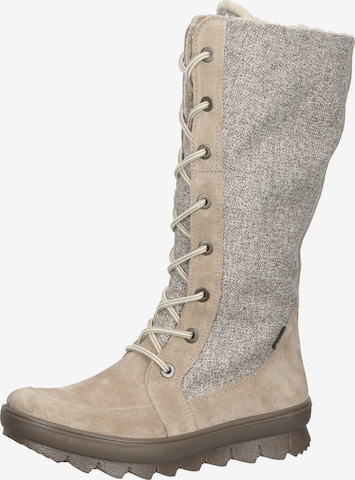 Legero Lace-Up Boots in Beige: front