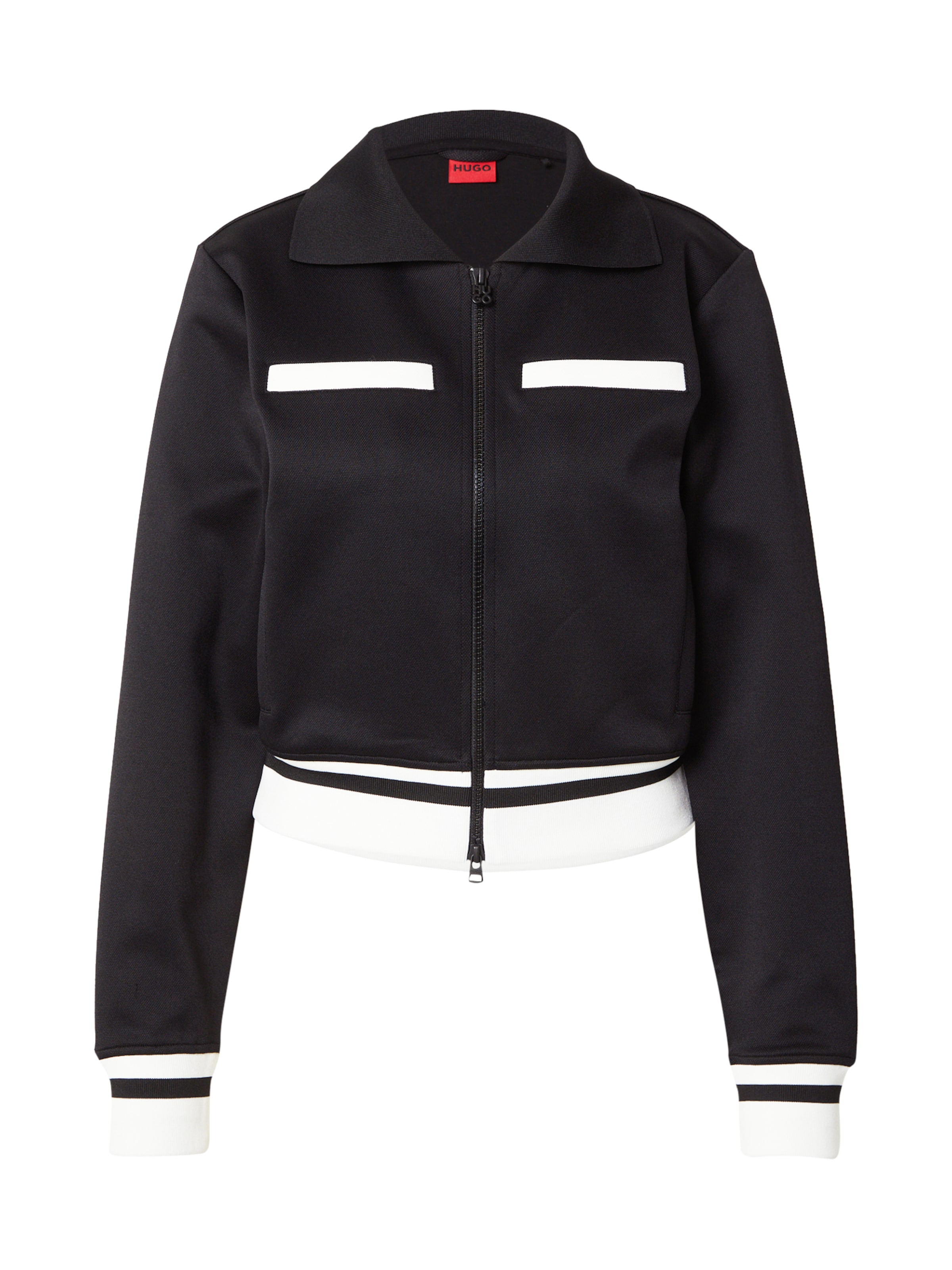 Giacca di felpa 'Daffiti' di HUGO in nero: frontale