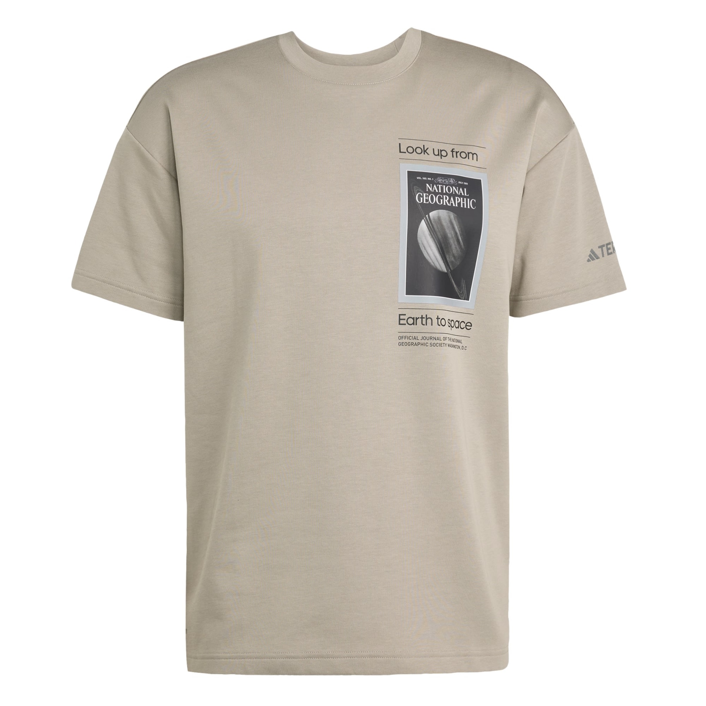 Tricou funcțional 'National Geographic' de la ADIDAS TERREX pe bej: față