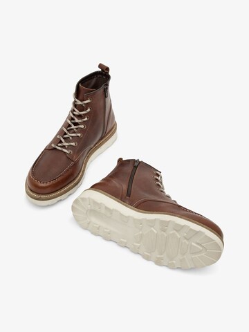 Bianco Lace-Up Boots 'WOOD' in Brown