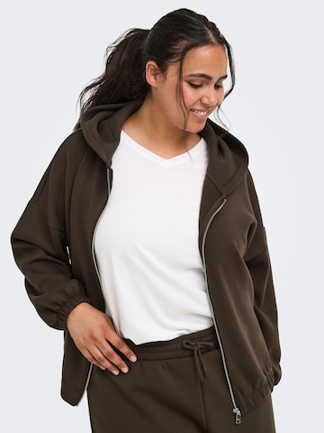 ONLY Carmakoma Sweat jacket 'CARScarlett' in Brown