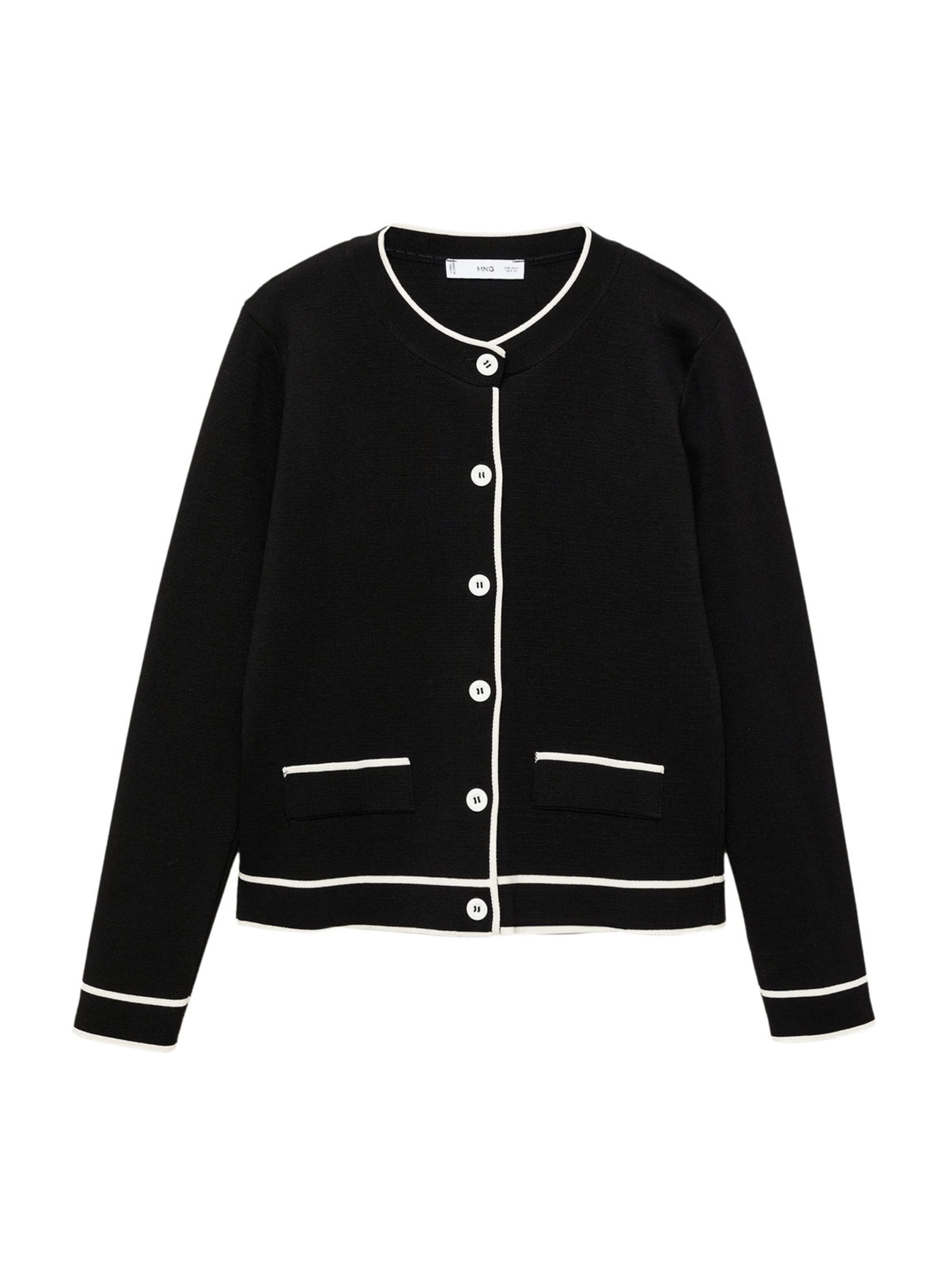 MANGO Strickjacke 'Comu' in Schwarz: Vorderseite