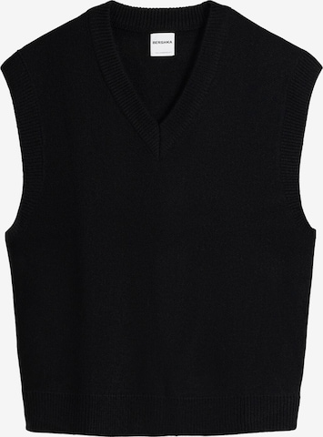 Bershka Sweater Vest in Black: front