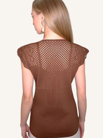 Trend Alaçatı Stili Pulóver - barna