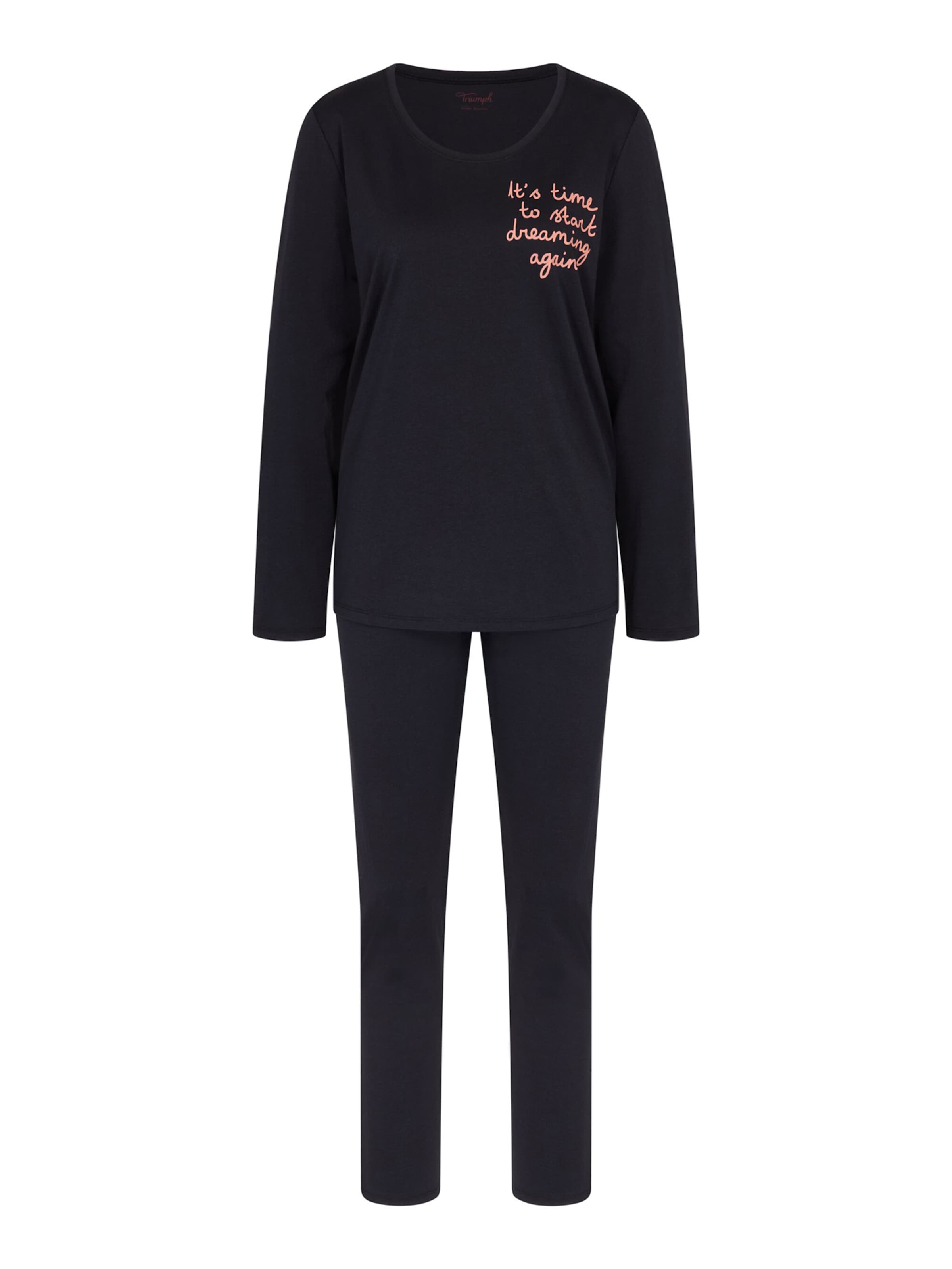 TRIUMPH - Pijama ' Basic ' em preto: frente