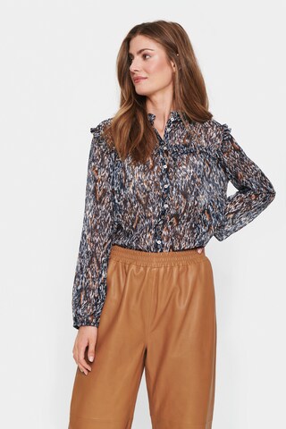 SAINT TROPEZ Bluse 'Presley' in Blau: Vorderseite