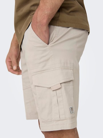 Regular Pantalon cargo 'Dean-Mike' Only & Sons en beige