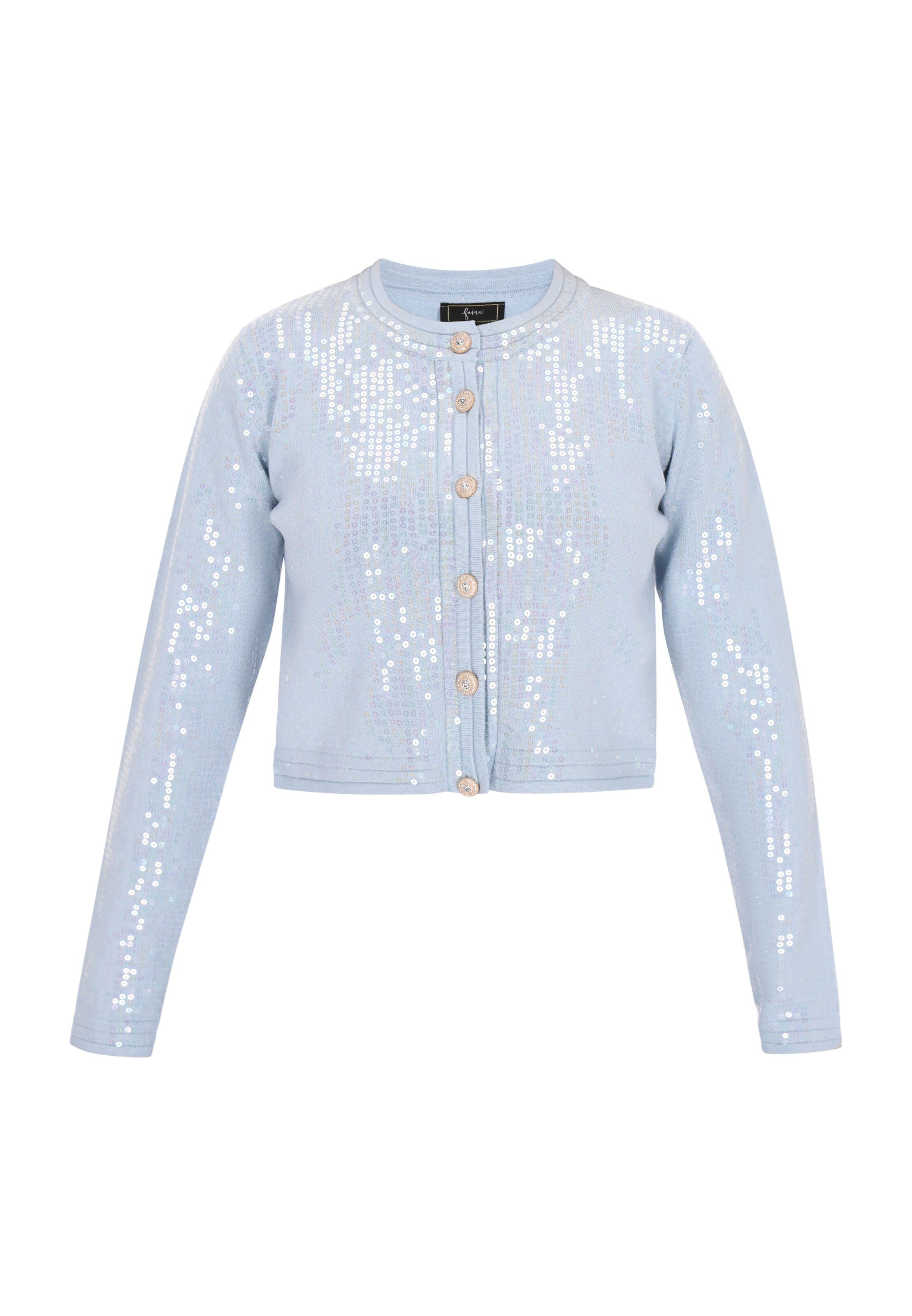 faina Πλεκτή ζακέτα 'Fashion Look' σε μπλε: μπροστά