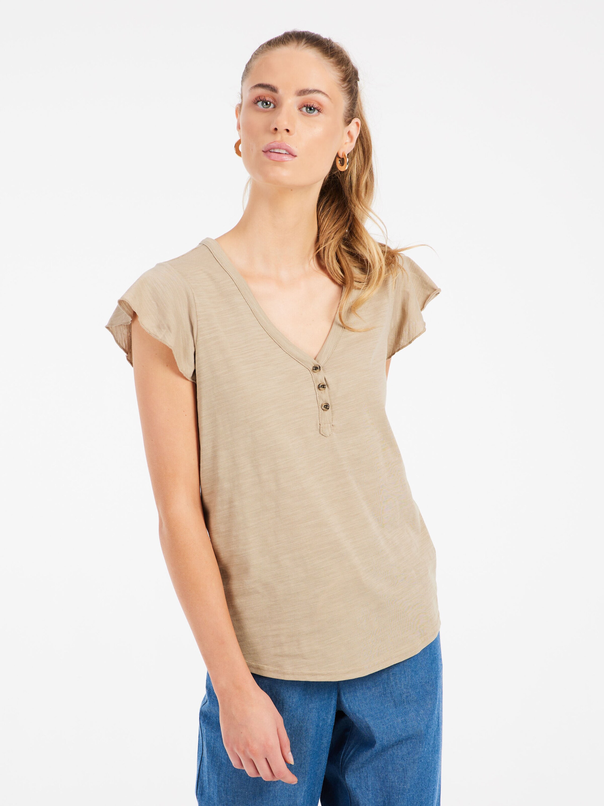 PROTEST Shirt in Beige: front