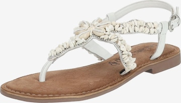 Tongs LAZAMANI en blanc : devant