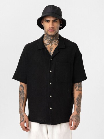 Dandalo Comfort Fit Hemd 'Gerrit' in Schwarz: Vorderseite