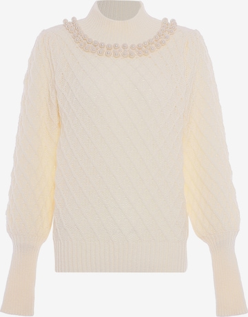 Pull-over faina en blanc : devant