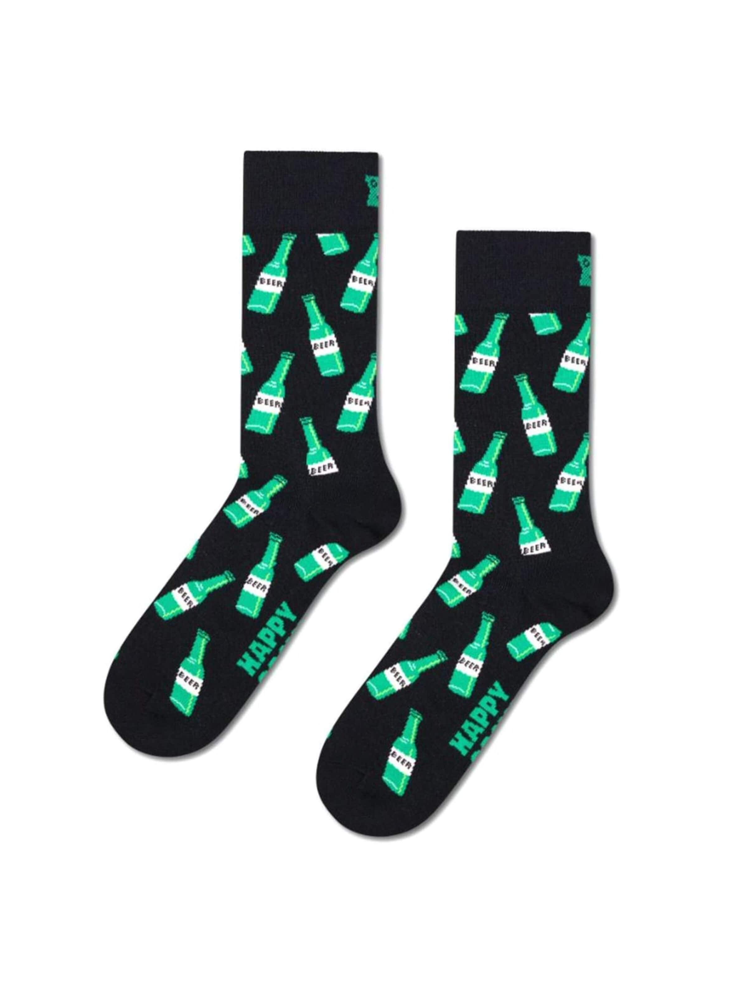 Happy Socks Socks 'Beer Sock Black' in Black: front