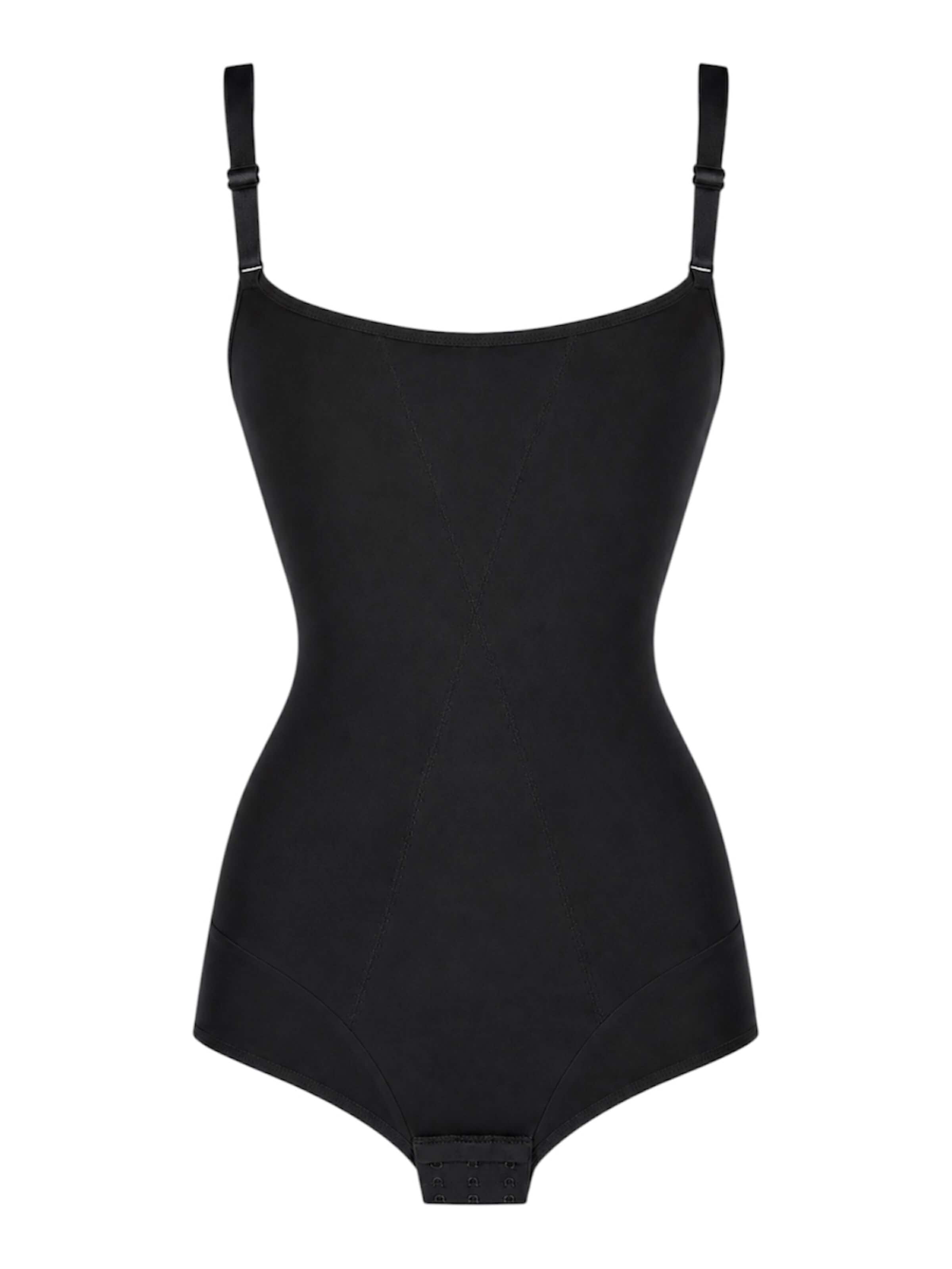 MILENKA - Body moldeador 'MILENKA shaping bodysuit with open chest' en negro: frente