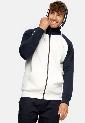 Veste de survêtement 'Pulko' INDICODE JEANS en blanc : devant