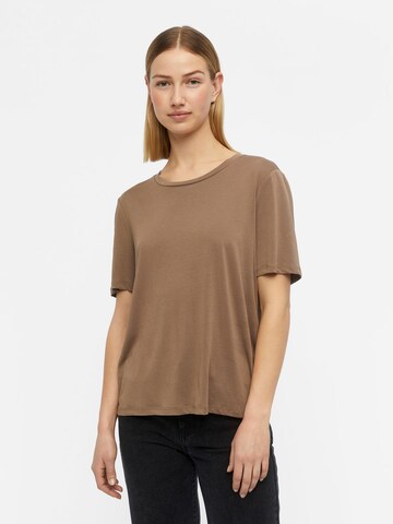OBJECT T-shirt 'Annie' i brun: framsida