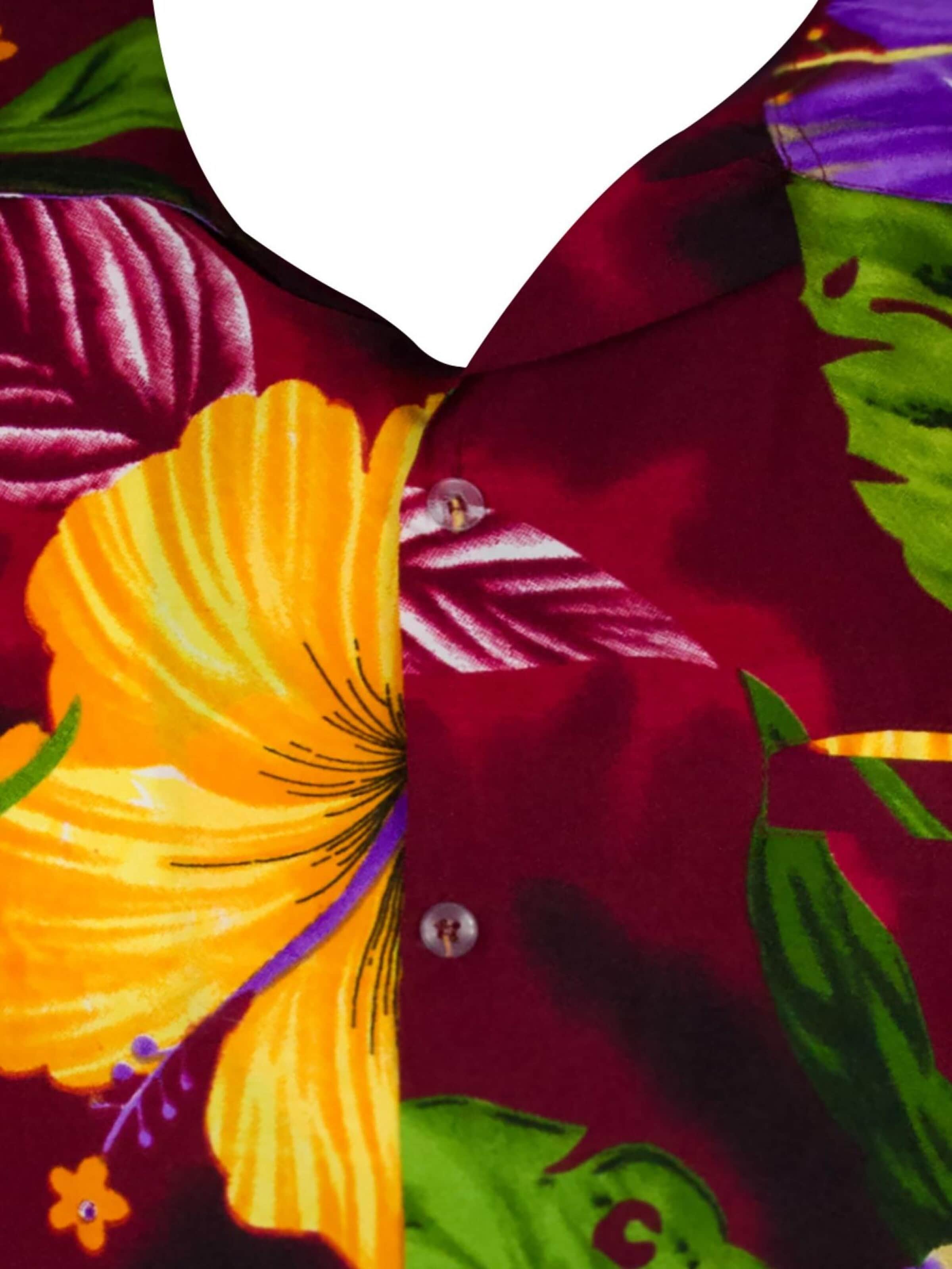T-Shirt 'Big Flower' King Kameha en rouge