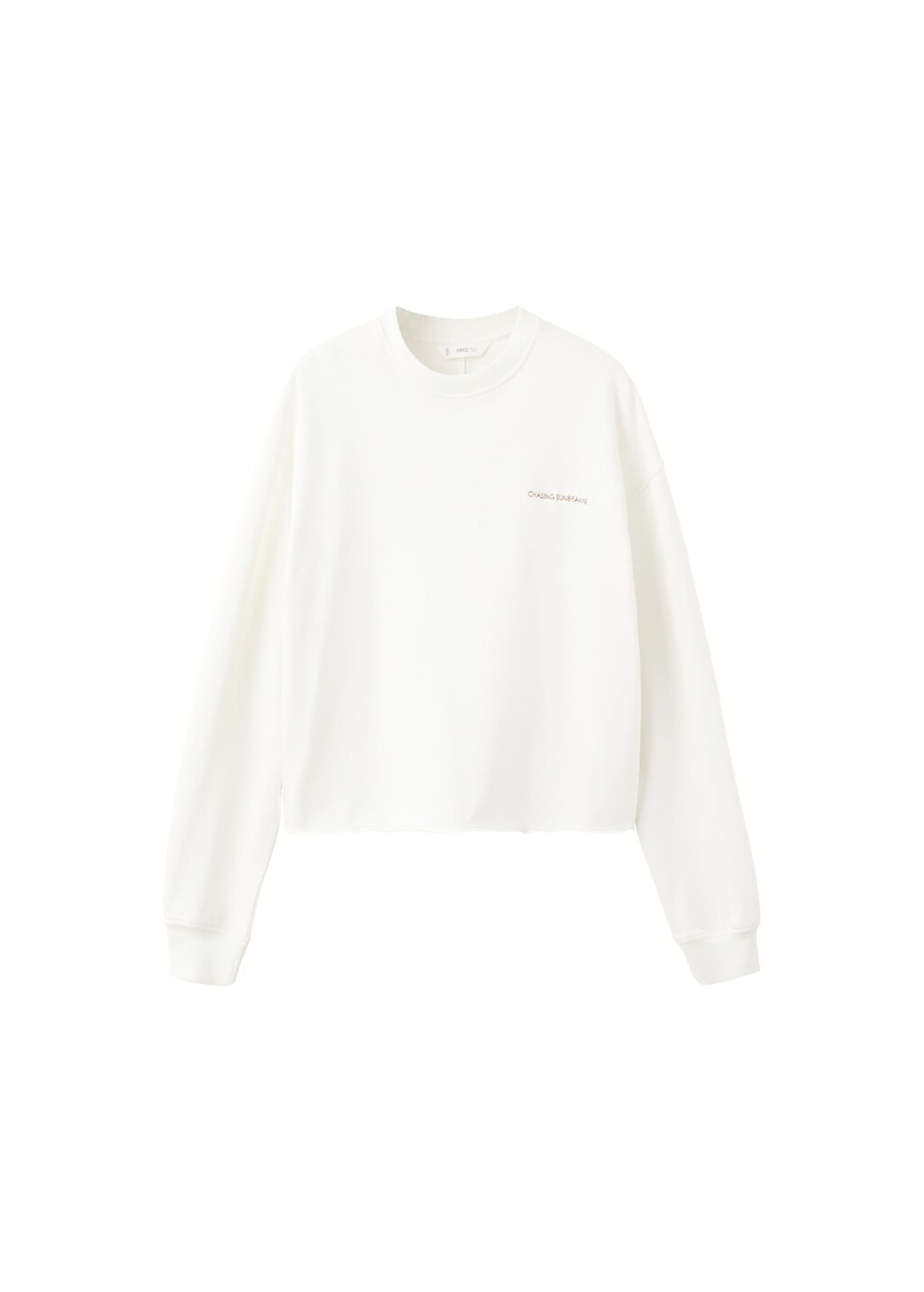 MANGO TEEN Sweatshirt 'True' in White: front