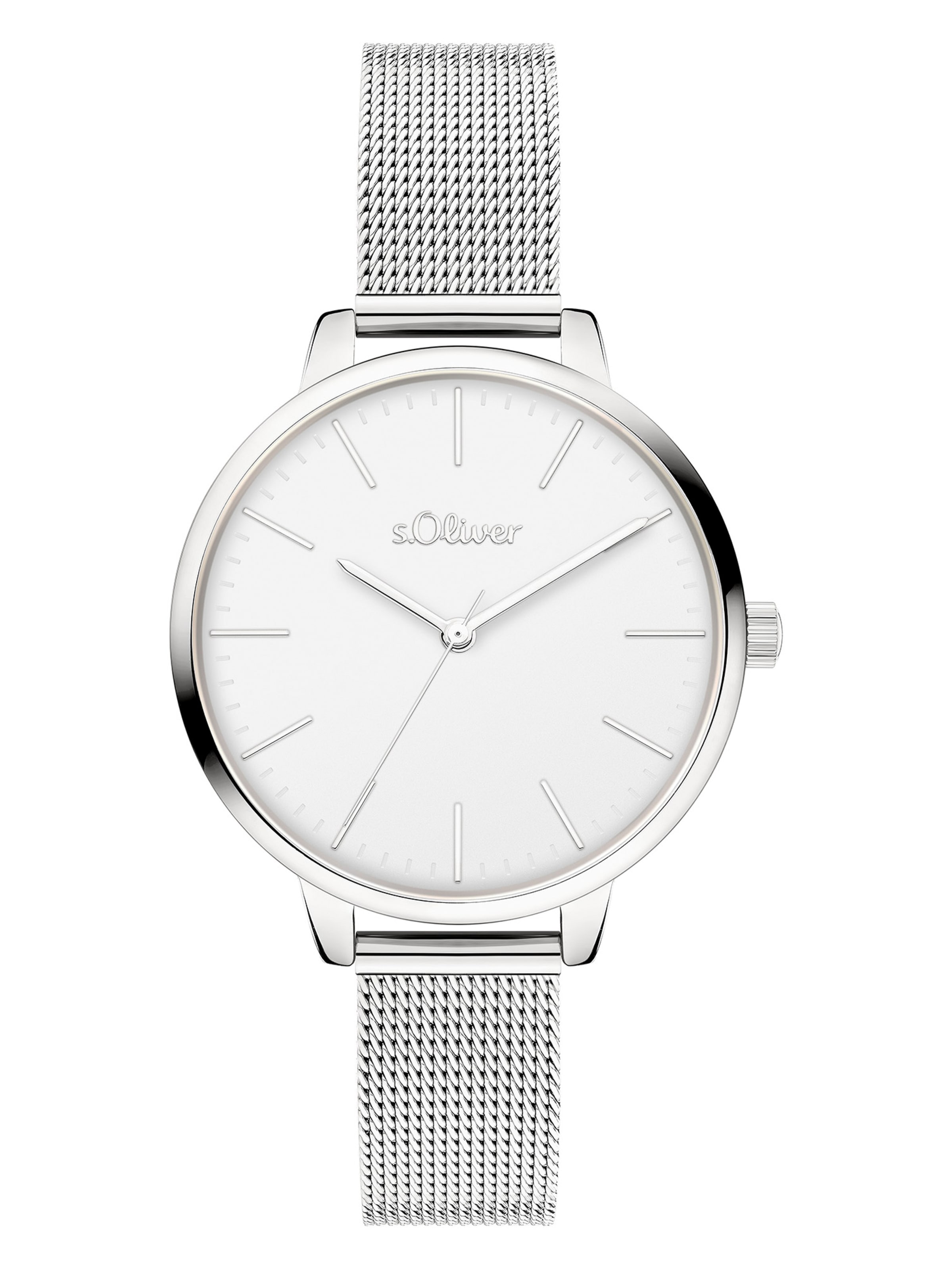 s.Oliver Analoguhr in Silber: Vorderseite