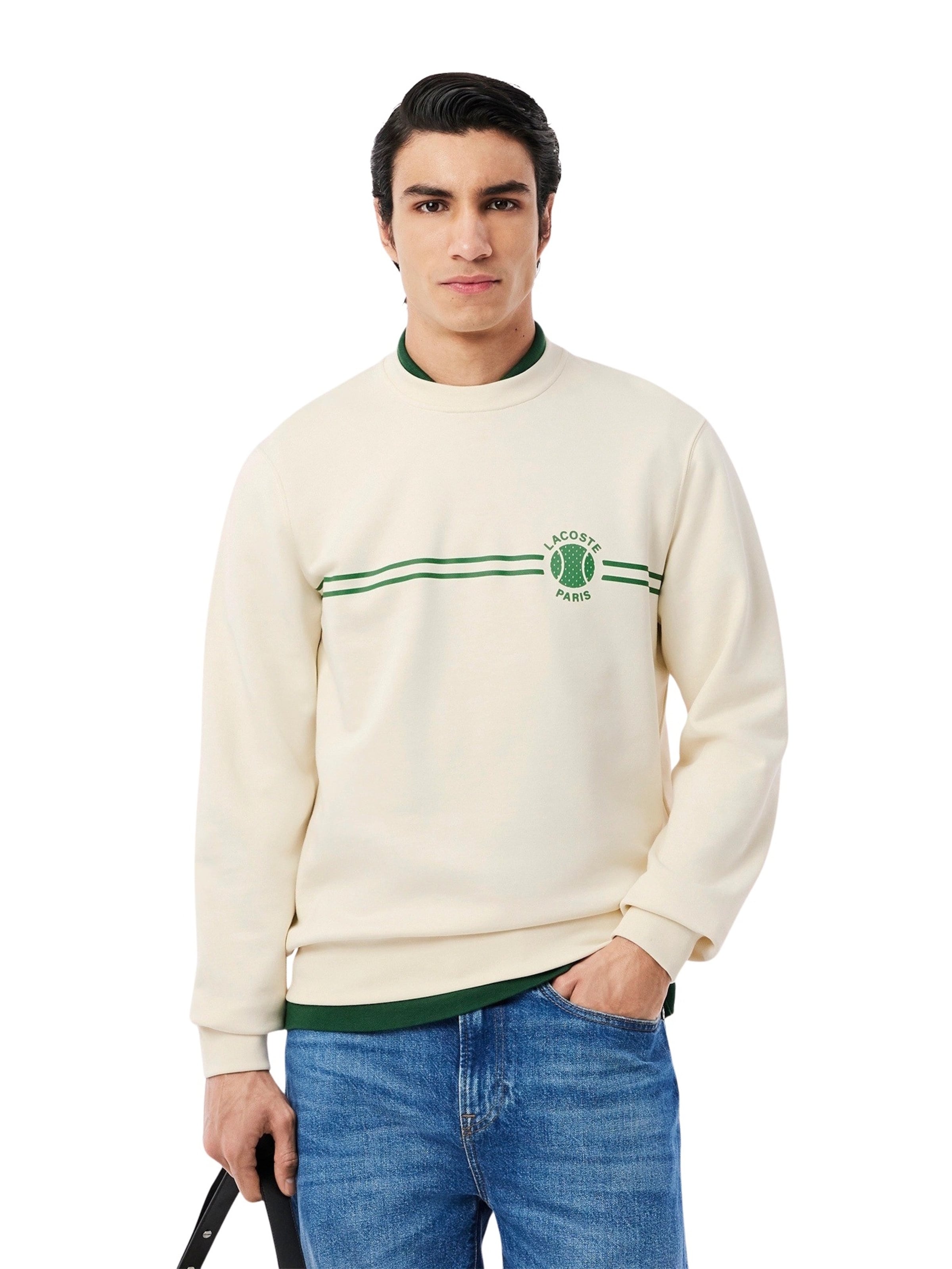 LACOSTE Sweatshirt in Wit: voorkant