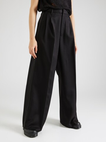 Wide Leg Pantalon à plis G-Star RAW en noir : devant