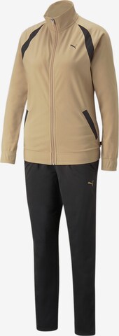 PUMA Trainingspak in Beige: voorkant