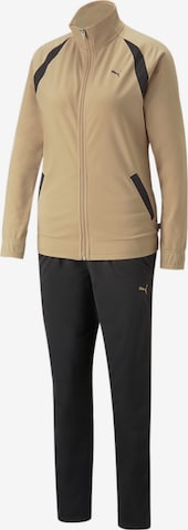 PUMA Trainingspak in Beige: voorkant