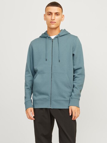 JACK & JONES Zip-Up Hoodie 'JJESTAR' in Blue: front