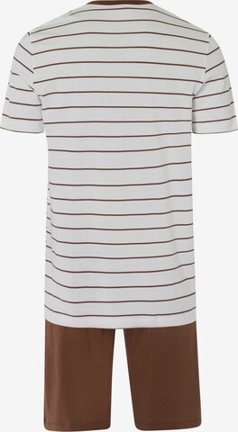 Hanro Short Pajamas 'Night & Day' in Brown