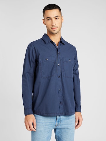 Coupe regular Chemise 'Locky' BOSS en bleu : devant