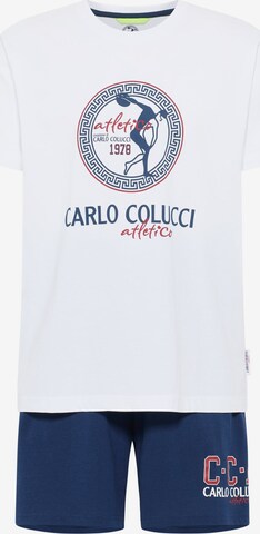 Carlo Colucci Pyjama kort 'De Polzer' in Blauw: voorkant