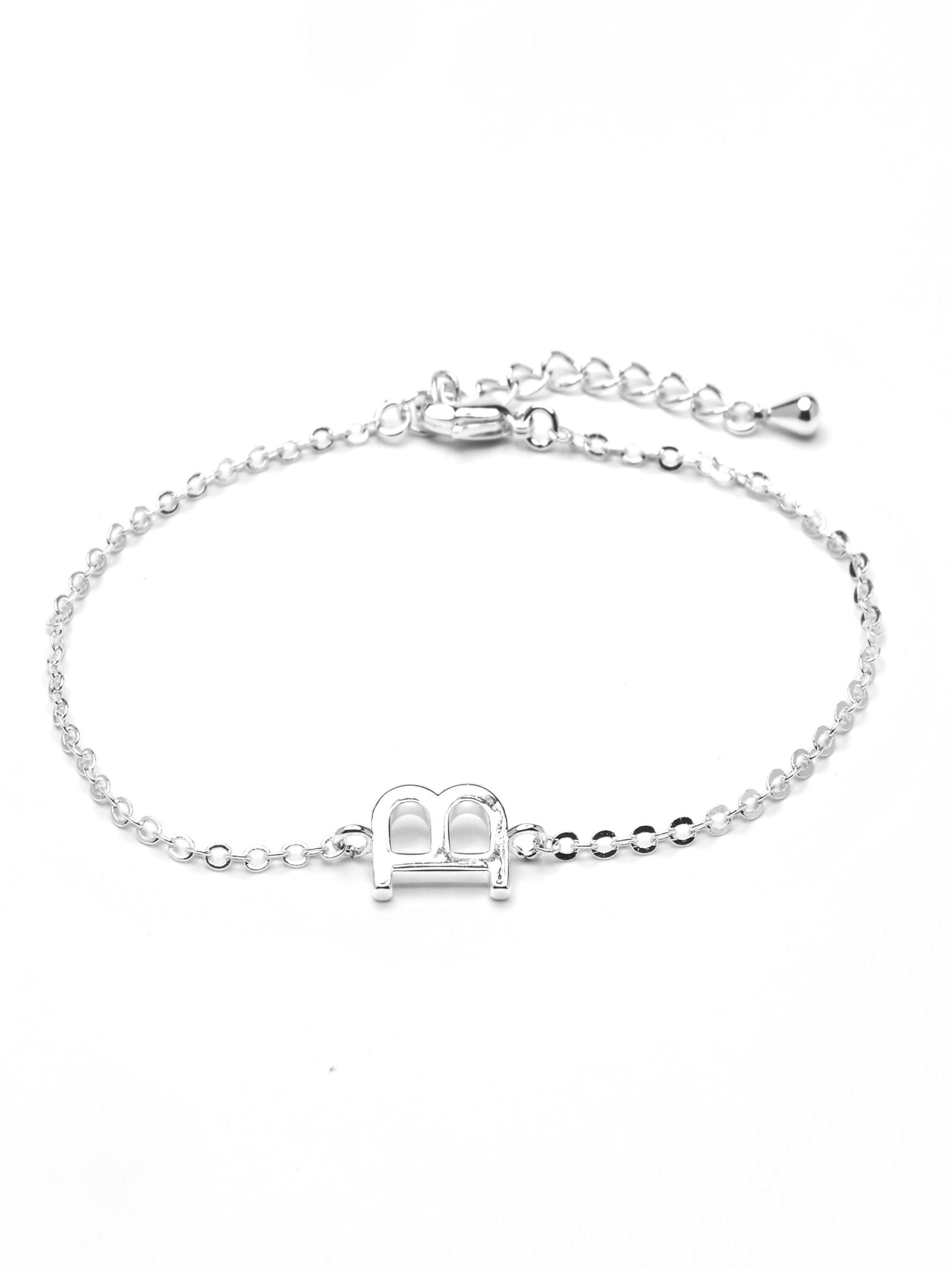 Luxenter - Pulseira 'Alphabet B' em prata: frente
