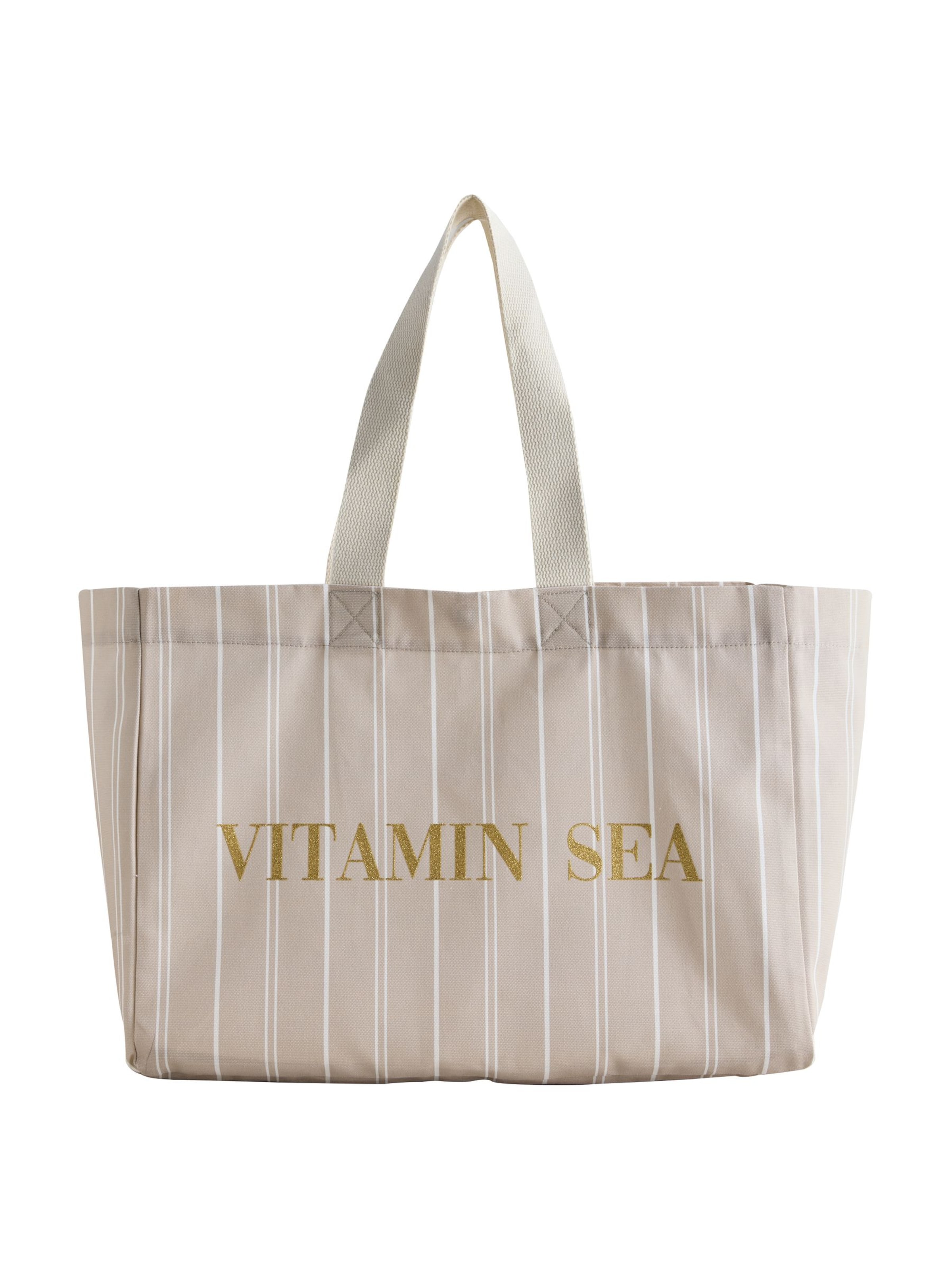 Borsa da spiaggia di Next in beige: frontale