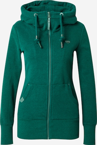 Ragwear Zip-Up Hoodie 'Neska' in Green: front