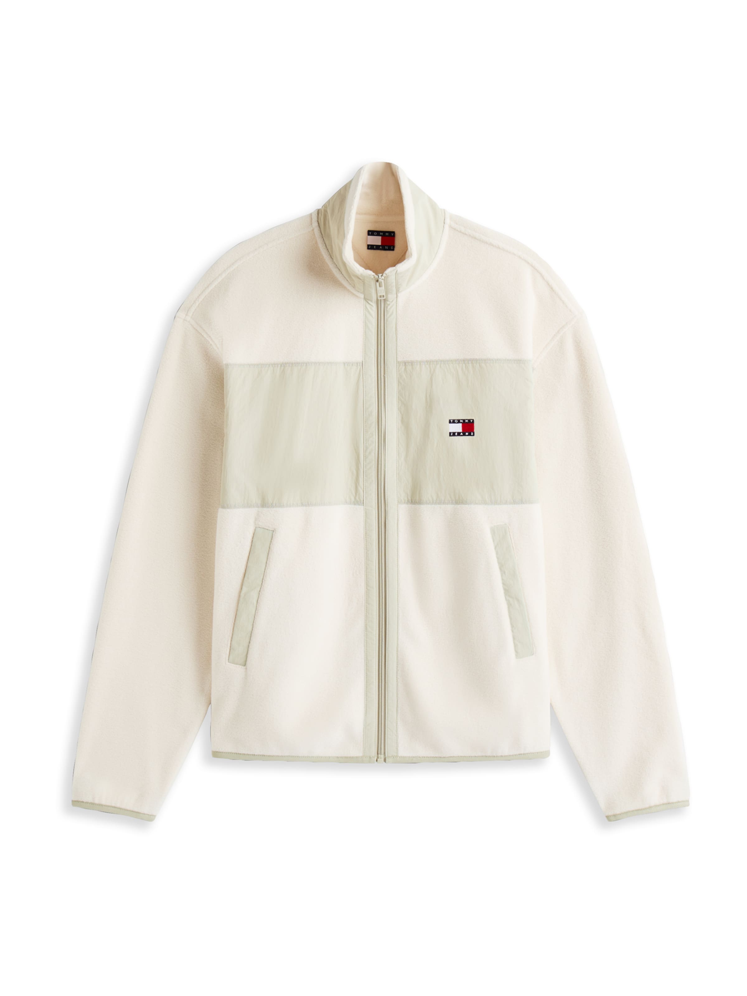 bēšs Tommy Jeans Flīsa jaka: no priekšpuses