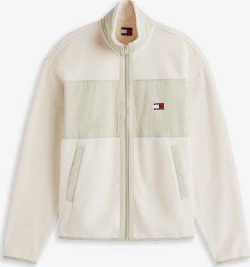 Tommy Jeans Fleece jas in Beige: voorkant