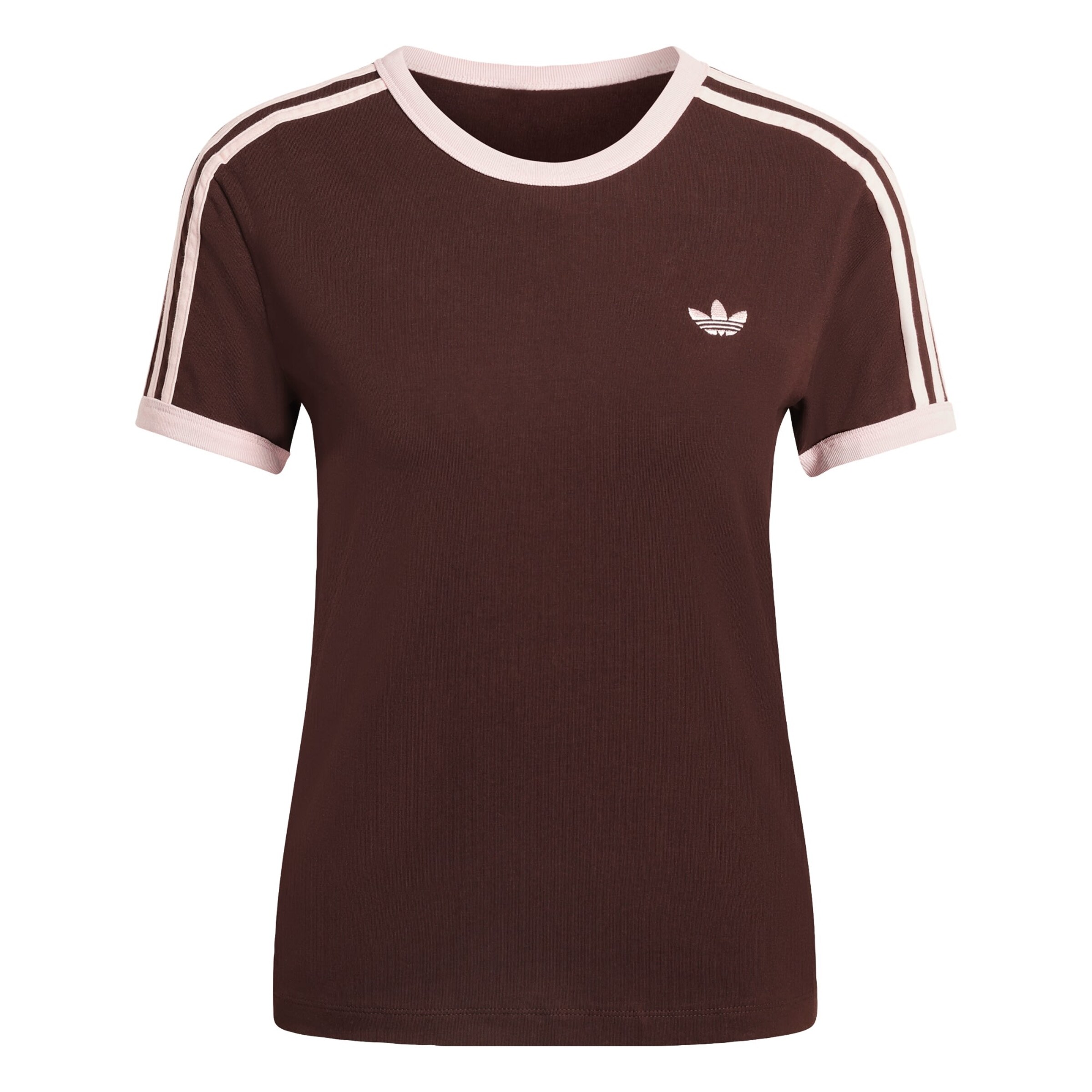 T-shirt '3 STRIPES SLIM' ADIDAS ORIGINALS en marron : devant
