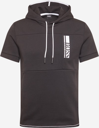BOSS ATHLEISURE Суичър 'Swoody 1' в черно / бяло, Преглед на продукта