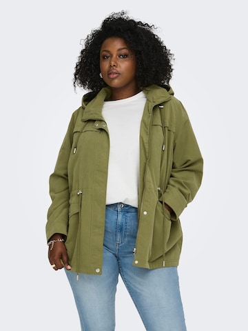 ONLY Carmakoma Between-Seasons Parka 'Starline Spring' in Green: front