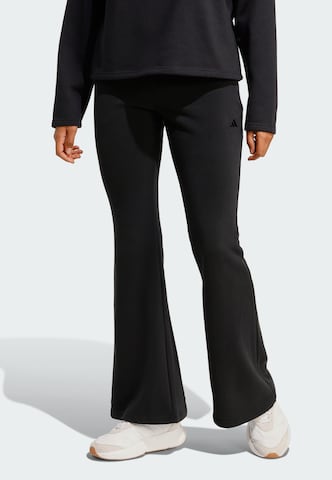 ADIDAS SPORTSWEAR Flared Workout Pants 'Seasonal Essentials' in Black: front
