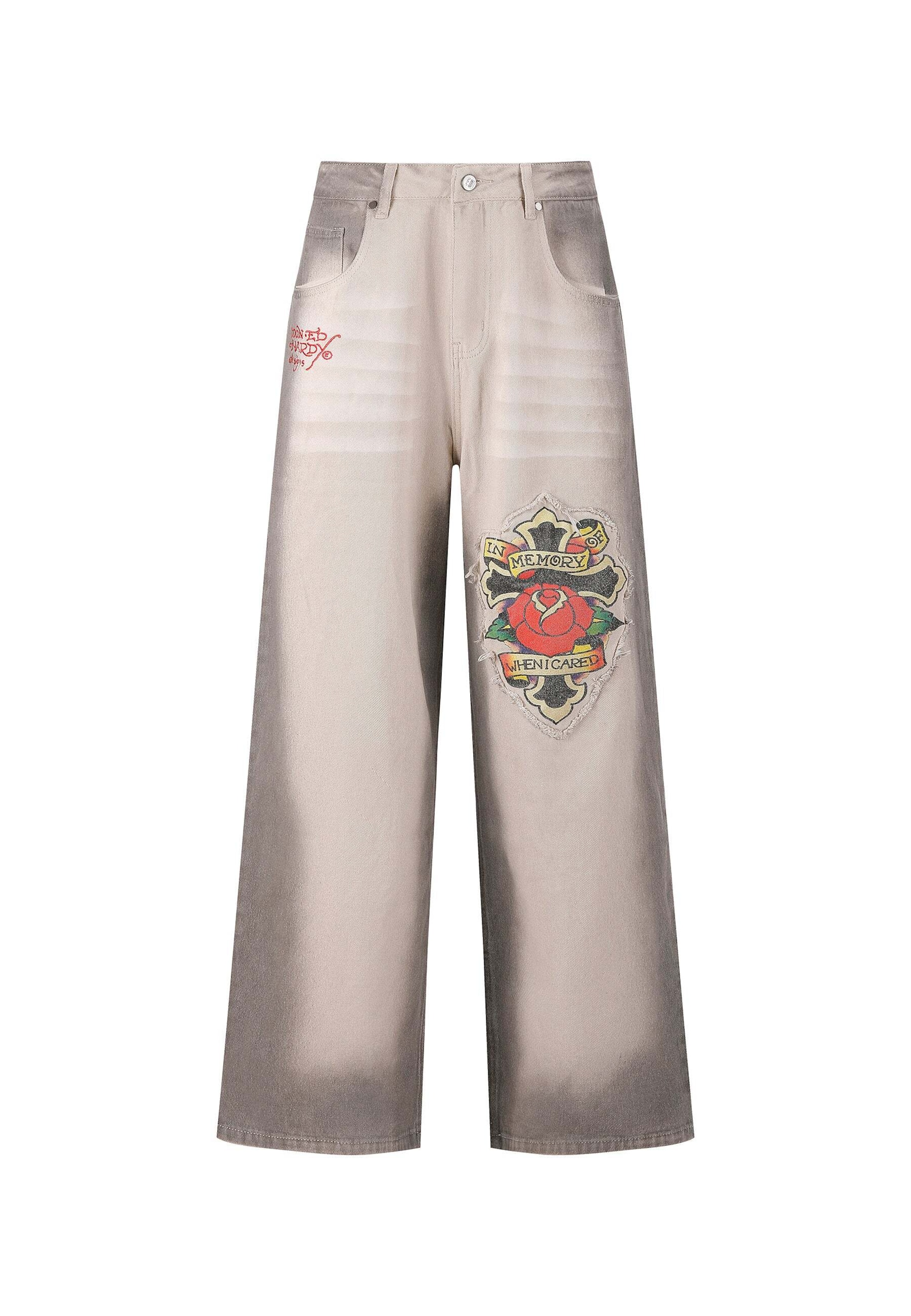 smėlio Ed Hardy Laisvas Džinsai: priekis
