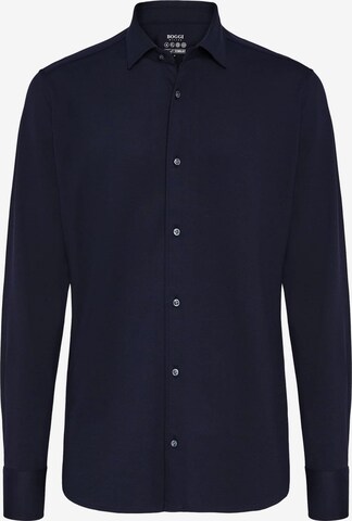 Coupe regular Chemise Boggi Milano en bleu : devant