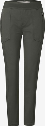 STREET ONE Slim fit Pants in Green: front