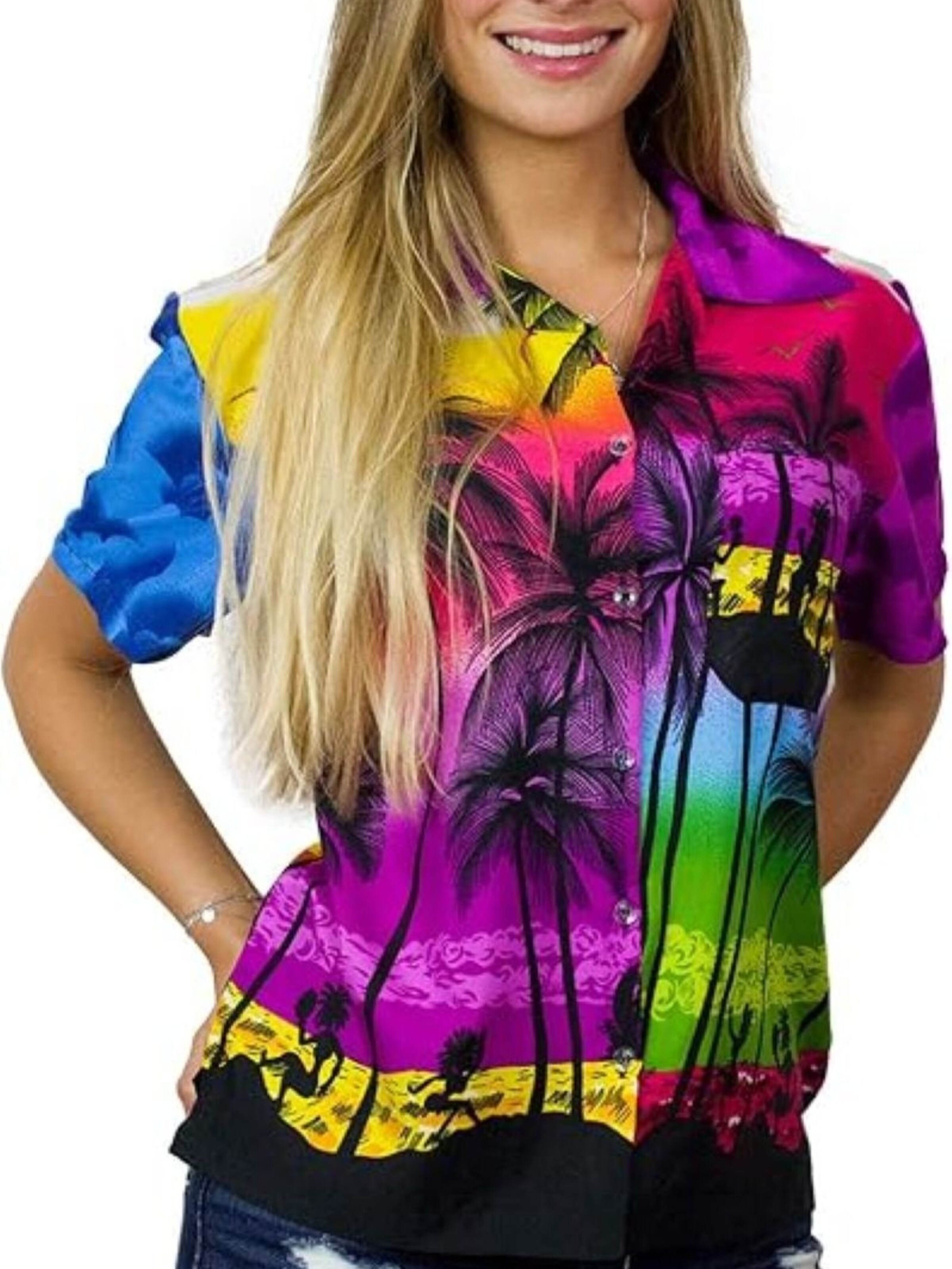 King Kameha Blouse 'Beach' in Mixed colors