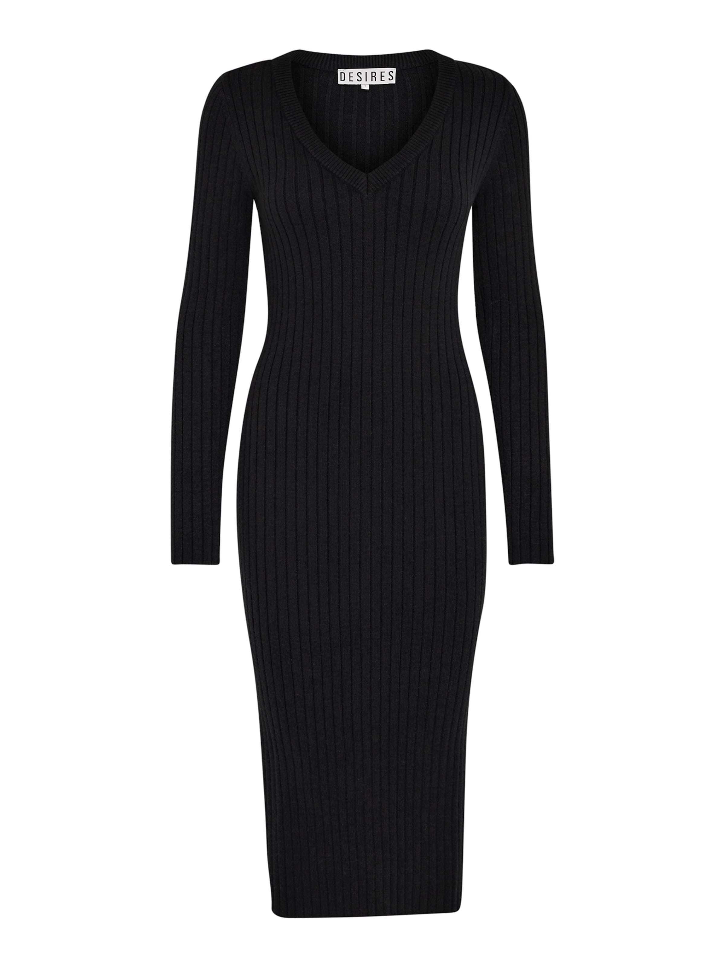 DESIRES Úpletové šaty 'Robe Amabel' – černá: přední strana