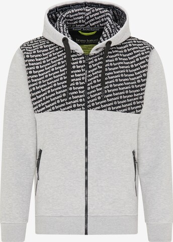 BRUNO BANANI Zip-Up Hoodie 'BAILEY' in Grey: front